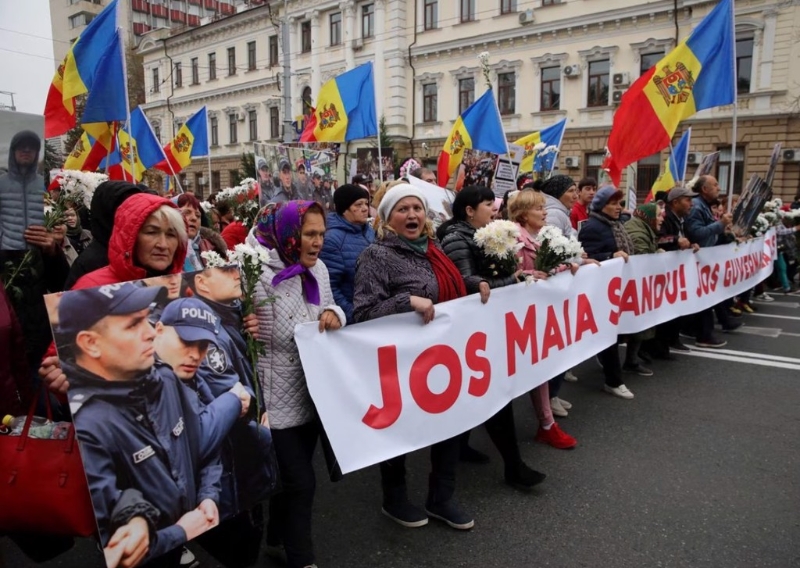 摩爾多瓦每年都有親俄勢力的抗議活動，要親西方政府下臺。(圖/路透社)