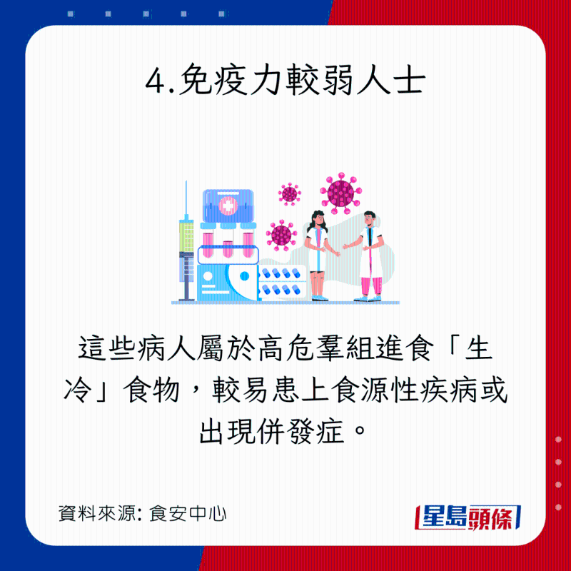 4類人進食生冷食物容易出現健康風險：免疫力較弱人士