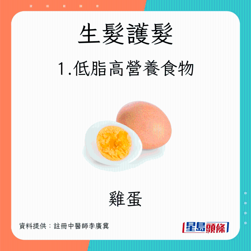 生髮食物1. 低脂高營養食物