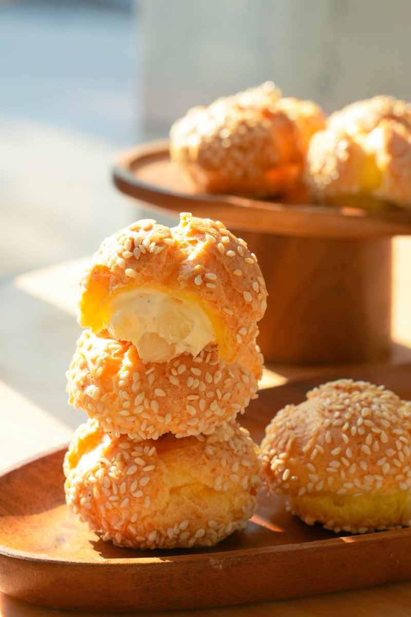 除了小貝之外，另有馬蹄泡泡珠泡芙。（圖片來自鮑師傅微博）