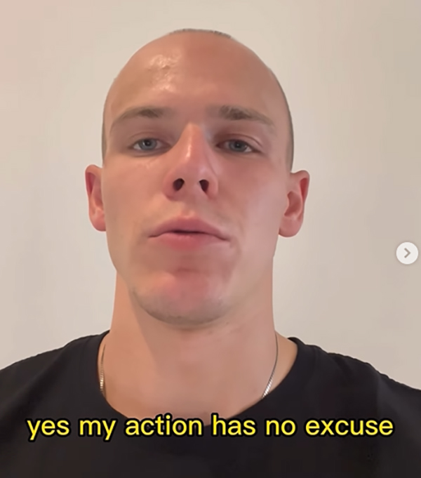 尤里在Instagram發布影片道歉。 ＠chila_brazila IG