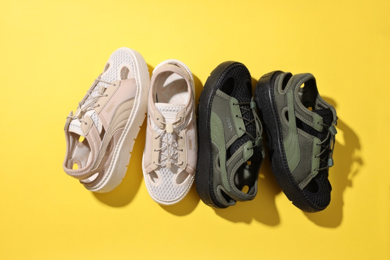 涼鞋2023|用上高度吸震的Pro Form物料制作Platform Trace Lit涼鞋/各/$699/Puma，鞋面采用柔軟的潛水衣料透氣網面，配合彈性鞋帶，提高貼合度。