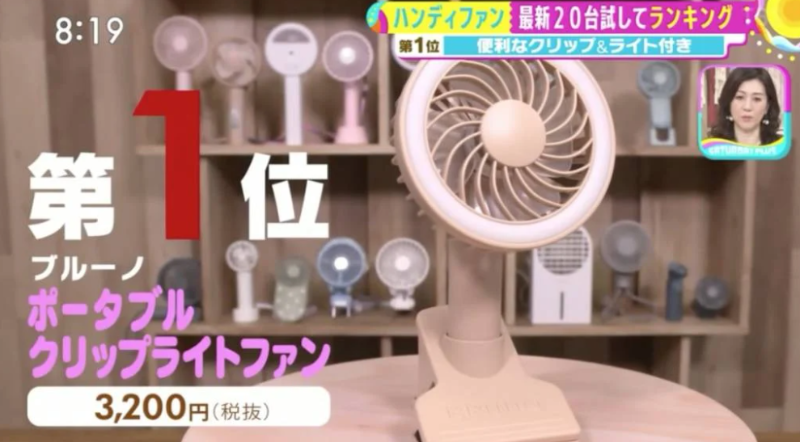 第1位.Bruno Portable Clip手提風扇 港幣$258 第1位.Bruno Portable Clip手提風扇 港幣$258