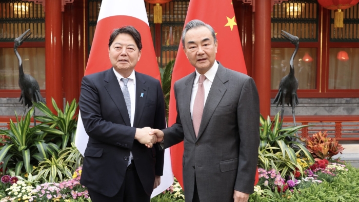 王毅今年4月在北京會見林芳正。