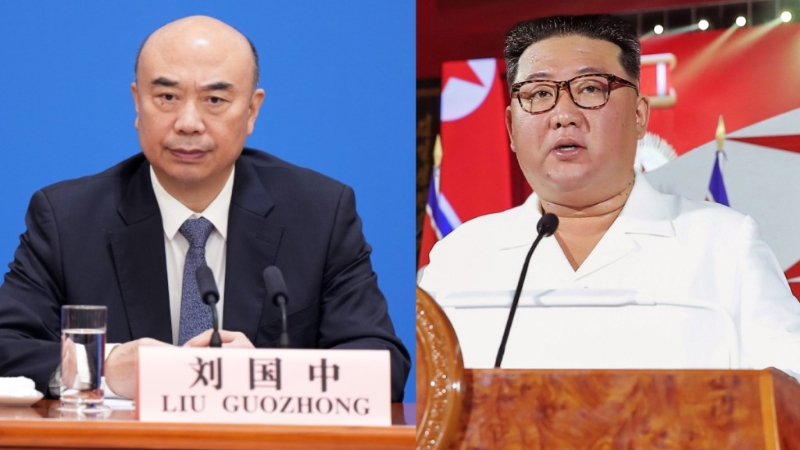 金正恩在平壤會見劉國中，就中朝關系和兩國具體領域交流合作深入交換意見。