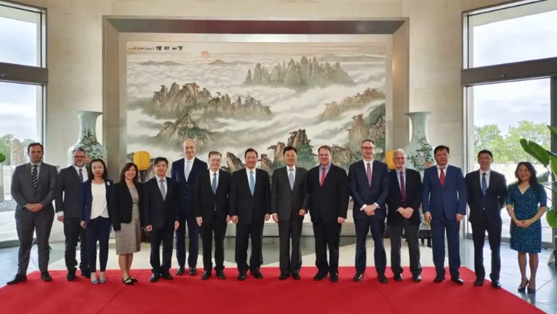 謝鋒日前會見上海美國商會代表團。 中駐美大使館網站截圖