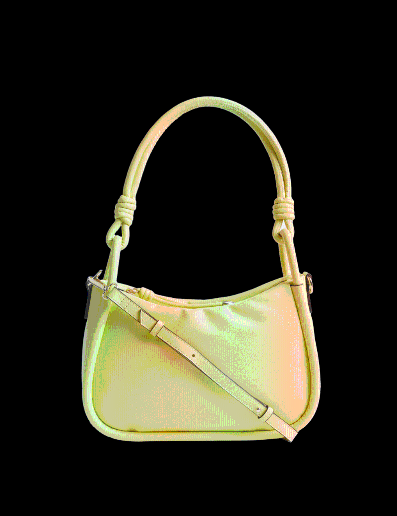 青檸綠色人造皮革頂部手柄手袋、$449、Marks & Spencer，配可拆除式肩帶。