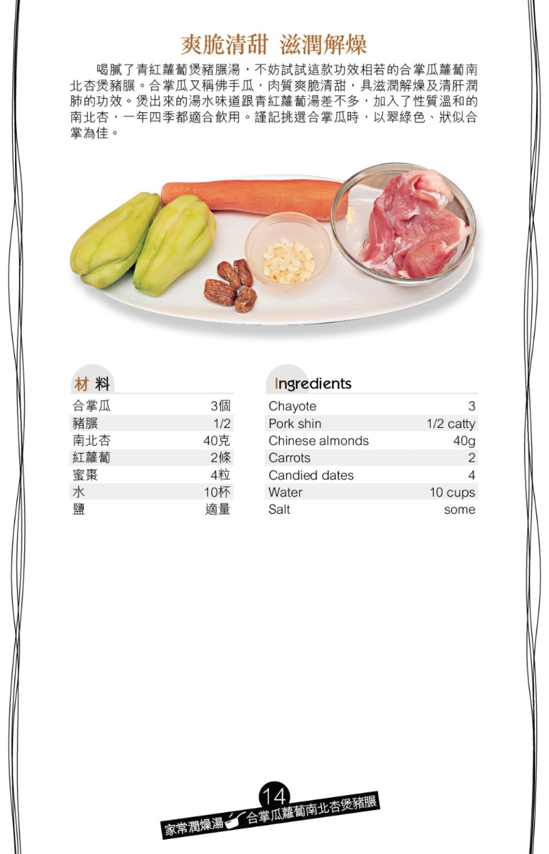 解燥家常湯水 合掌瓜蘿卜南北杏煲豬腱2 解燥家常湯水 合掌瓜蘿卜南北杏煲豬腱2