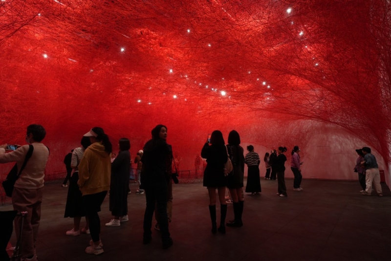 鹽田千春于1972年出生于日本大阪，從京都精華大學油畫學系畢業之后，便搬到德國進行藝術創作。 其作品涵蓋畫作、空間裝置、行為和錄像。