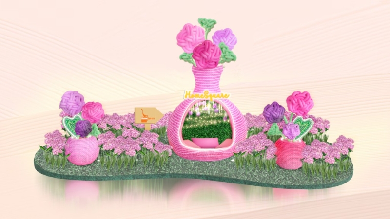 迎接新春之際，新城市廣場與HomeSquare聯手將民間藝術繩結轉化成春日裝置