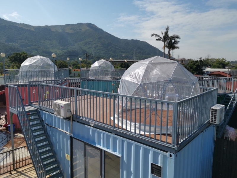 元朗農樂營豪華露營體驗住宿低至$275，部分小屋更有天臺可觀星。