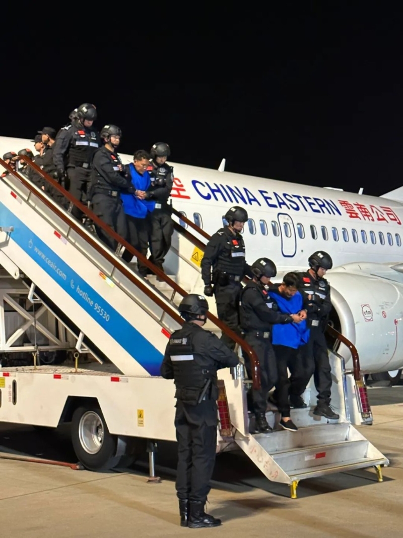 白所成等10名重犯被成功押解回國。央視新聞