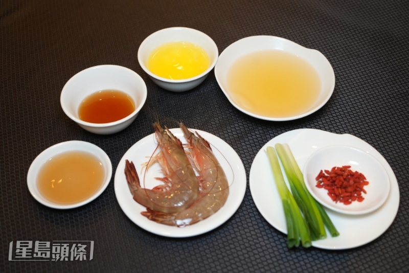 花雕蛋白蒸中蝦材料 花雕蛋白蒸中蝦材料