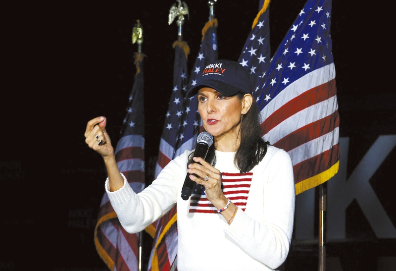 南卡州初選前夕，前州長海莉爭取最后機會拉票，她在演講時談及有信心擊倒特朗普。 路透社