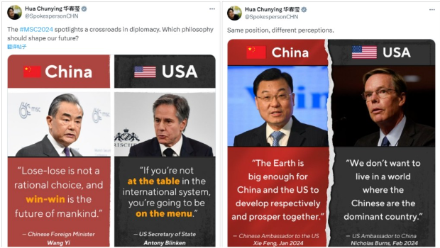 華春瑩發圖對比中美外交官言論