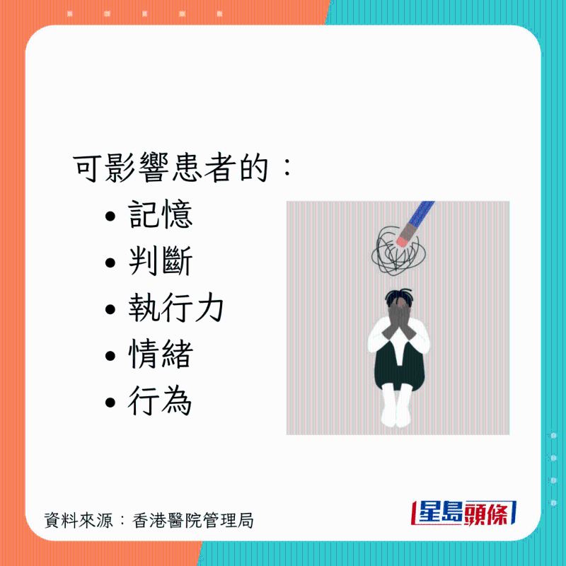 可影響患者的記憶、情緒等。