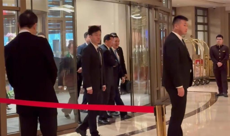 馬英九10日晚間與習近平結束晚宴后，回到下榻的飯店。
