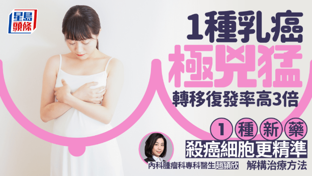 1種乳癌極兇猛復發率高3倍 1種乳癌極兇猛復發率高3倍
