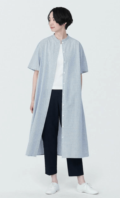 Muji女裝有機棉涼感短袖Shirt Dress Muji女裝有機棉涼感短袖Shirt Dress