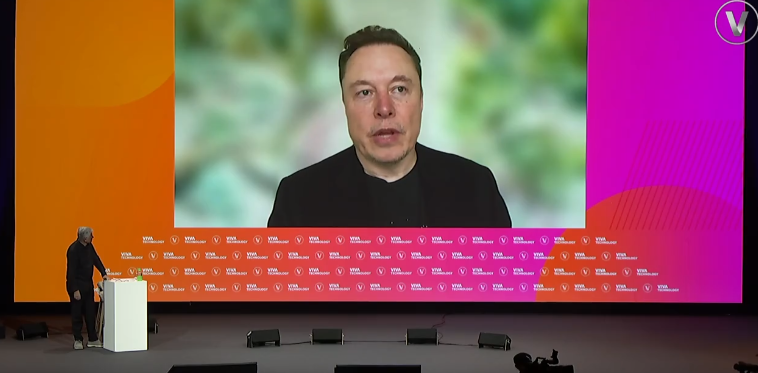 馬斯克23日通過視頻連線參加“歐洲科技創新展覽會” 圖自“歐洲科技創新展覽會”社交平臺賬號截圖 馬斯克23日通過視頻連線參加“歐洲科技創新展覽會” 圖自“歐洲科技創新展覽會”社交平臺賬號截圖