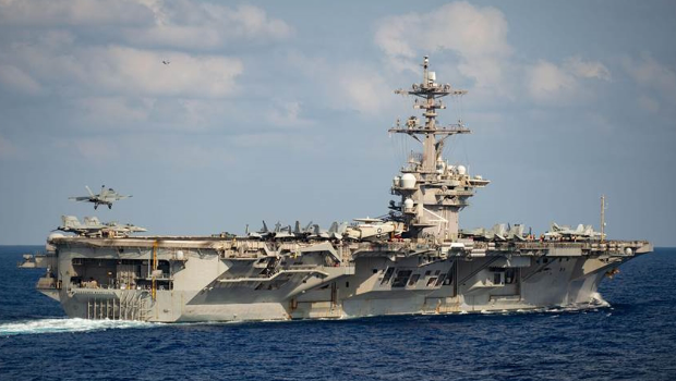 圖為美國航母羅斯福號 圖為美國航母羅斯福號