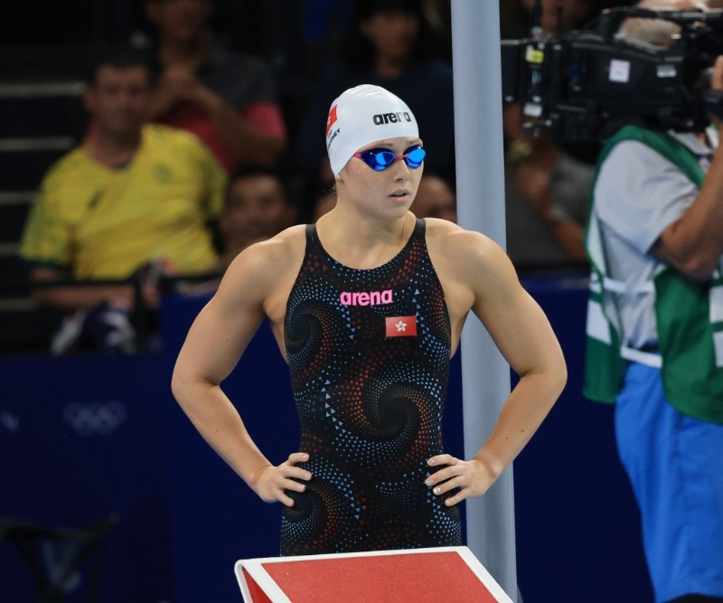 何詩蓓出戰巴黎奧運100米自由泳決賽。 徐嘉華巴黎傳真