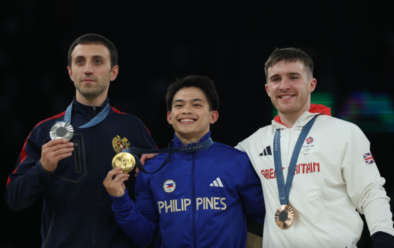 尤洛斬獲自由體操金牌。(新華社)