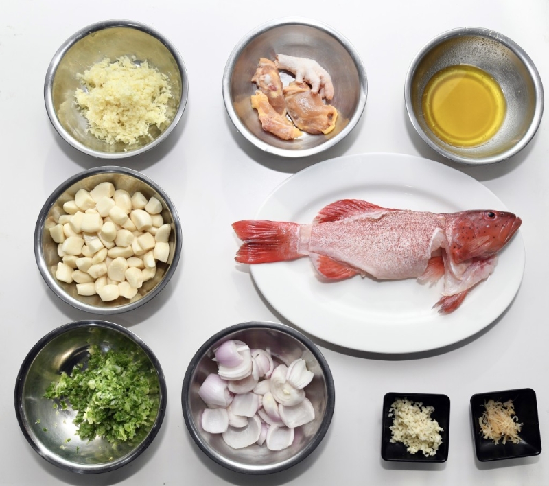 雞油蒜子東星斑材料