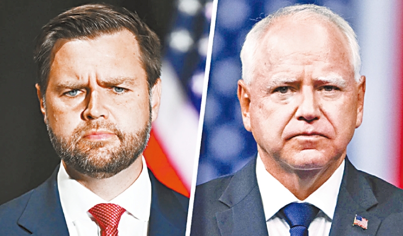 負責主持副總統辯論的CBS新聞臺宣布，沃爾茲對萬斯的辯論規則，訂明當晚將不會安排麥克風靜音。 合并圖片