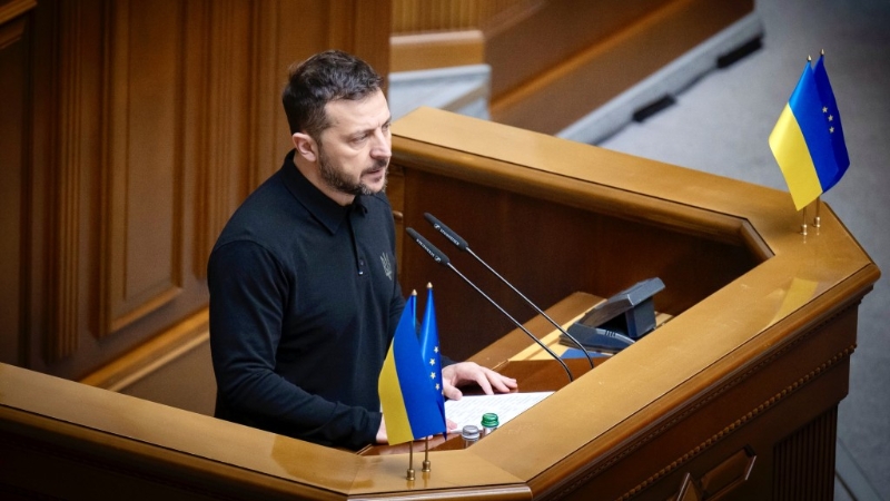 烏克蘭總統澤連斯基在國會公布廣受矚目的“勝利計畫”。