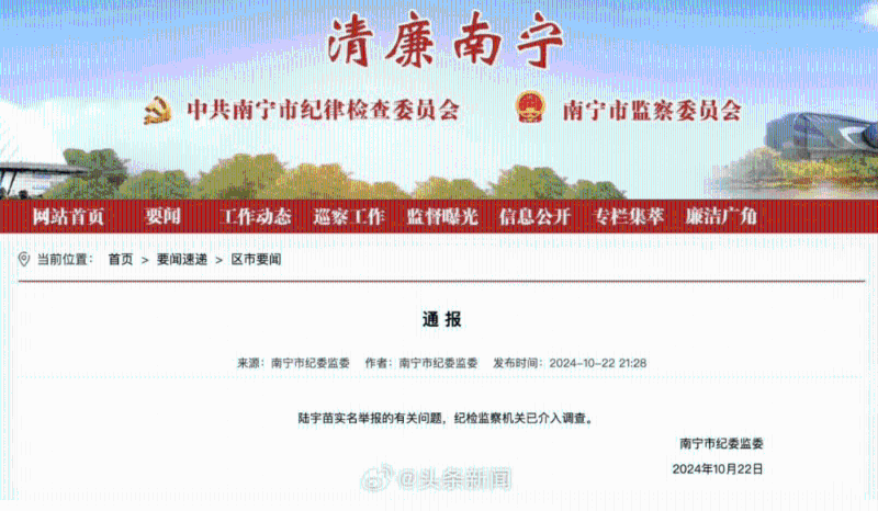 紀檢監察機關已介入調查