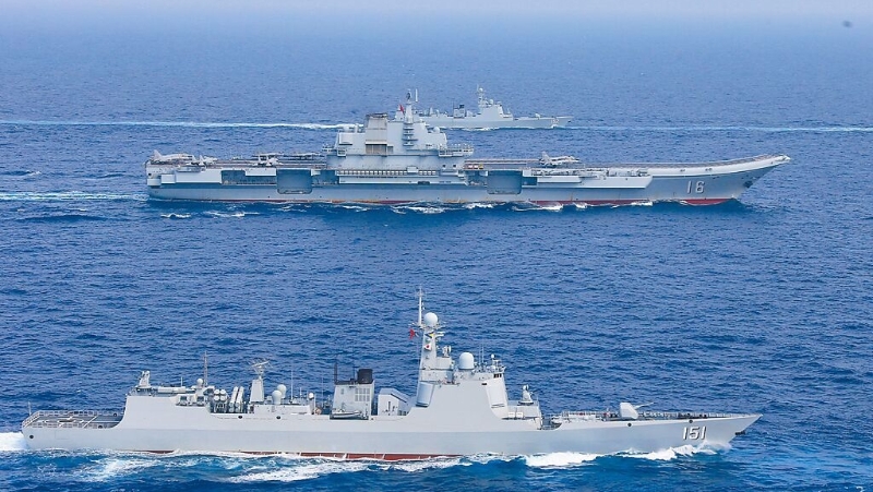 解放軍遼寧艦航母編隊?！　≠Y料圖
