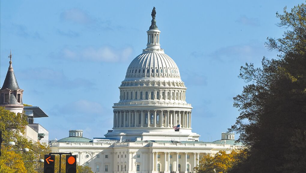 美國國會大廈。