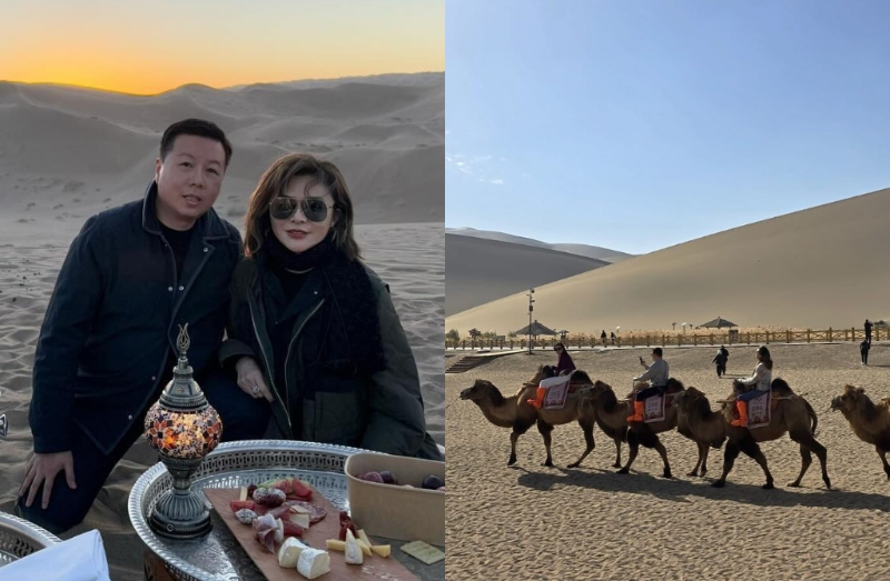 關之琳與雷兆光同游敦煌。
