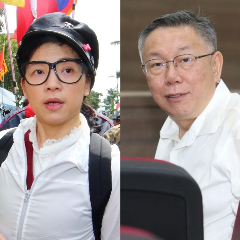 民眾黨主席柯文哲（右）遭控性騷媒體人璩美鳳。（合成圖,中時資料照）