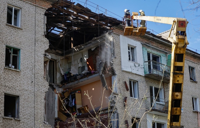 一棟受到ATACMS破壞的住宅大樓。