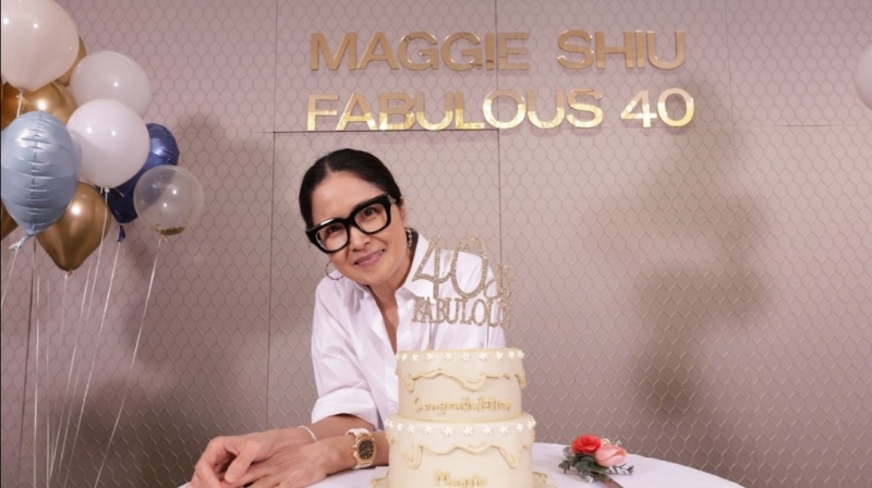 去年邵美琪慶祝入行40周年。