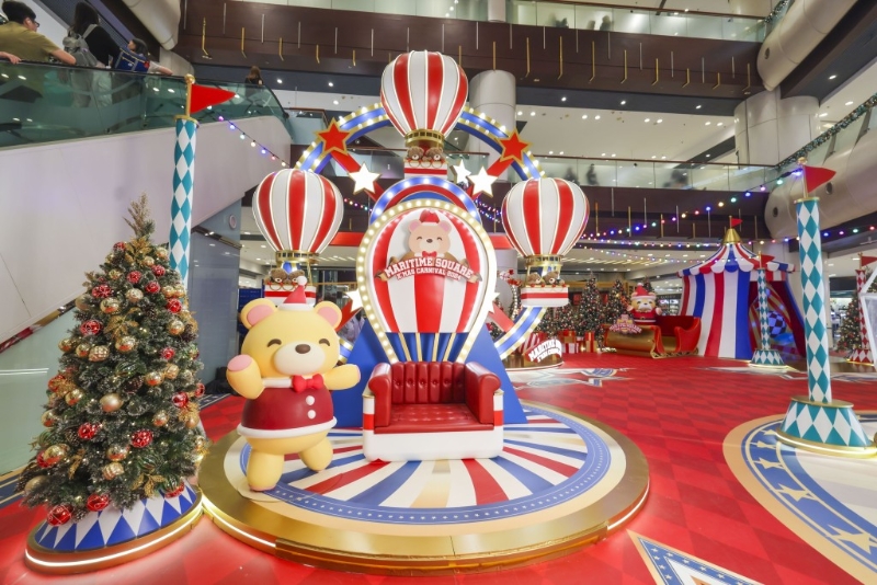 青衣城以《夢幻圣誕馬戲樂園》為主題，滿滿熱鬧氣氛。