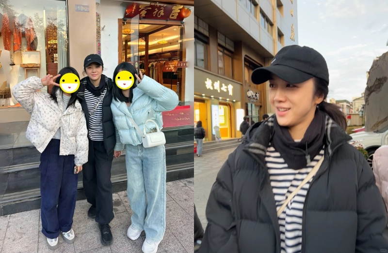 湯唯天生麗質，沒化妝依舊亮麗，她也大展親民，和粉絲合照。