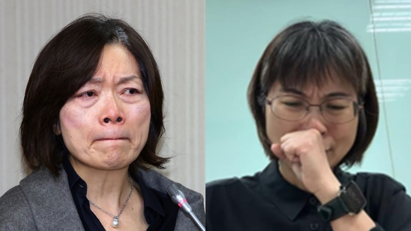 上個月勞動部爆發職員因疑似遭霸凌輕生事件，勞動部長何佩珊（左）請辭，該職員長官北分署署長謝宜容（右）遭到記過免職。（中時資料照合成）