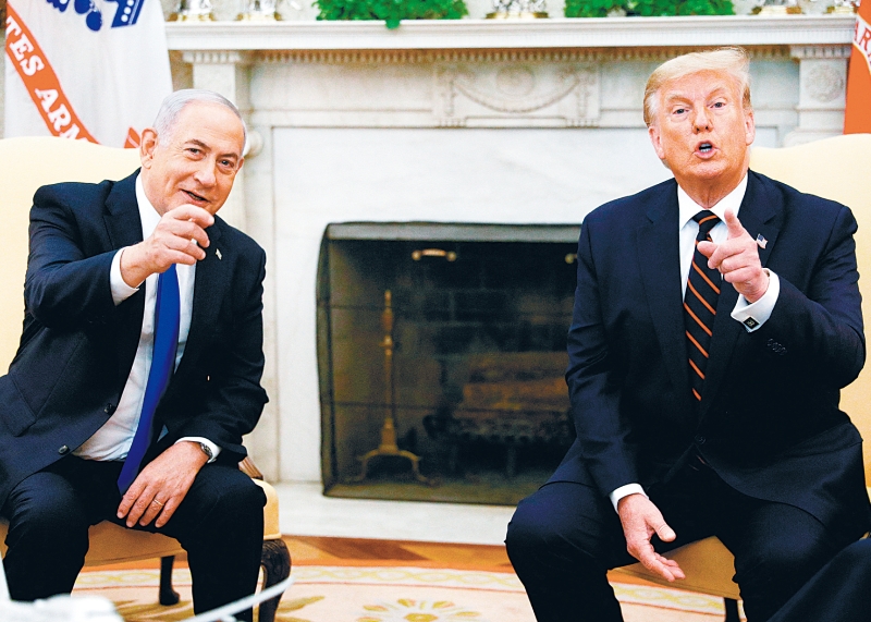 以色列總統內塔尼亞胡與特朗普。