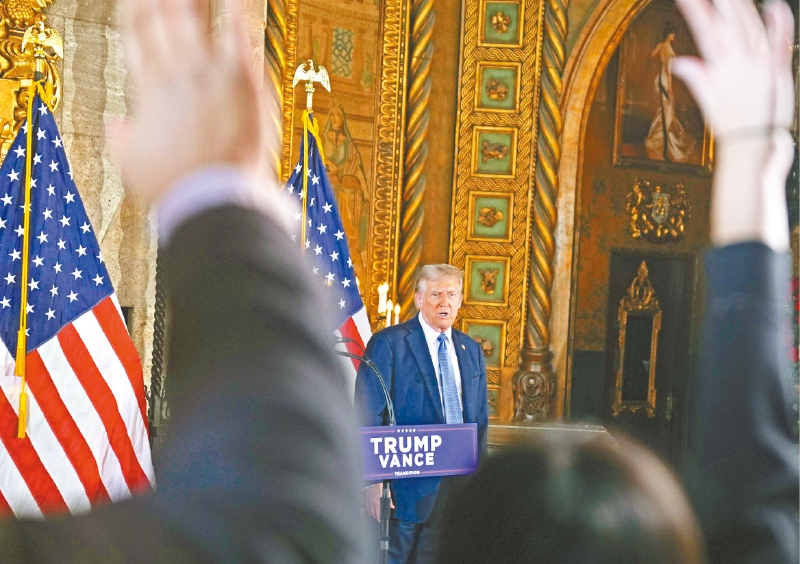 特朗普當選后首次召開記者會。