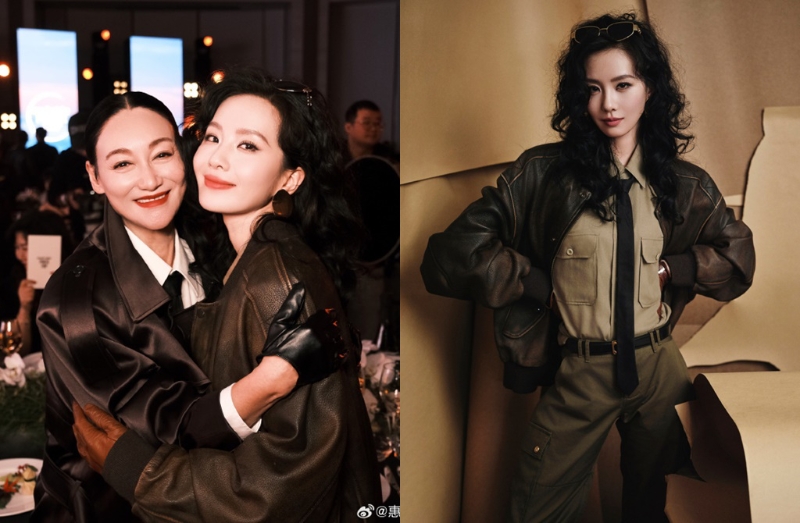 劉詩詩化身最美飛行員，在活動上和惠英紅互動熱絡。