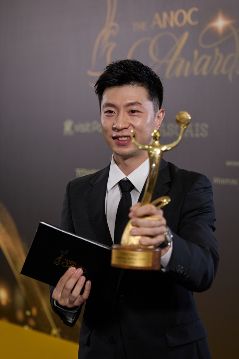 馬龍獲2024年國家和地區奧委會協會杰出運動生涯獎。 新華社