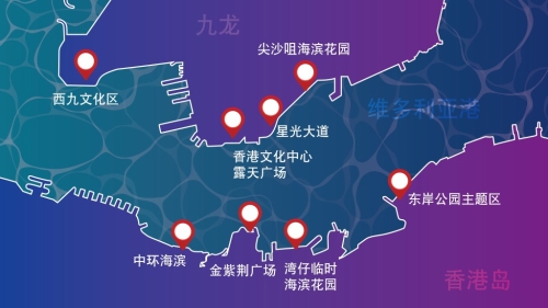 維港兩岸共八個最佳觀賞位置。 旅發局圖片