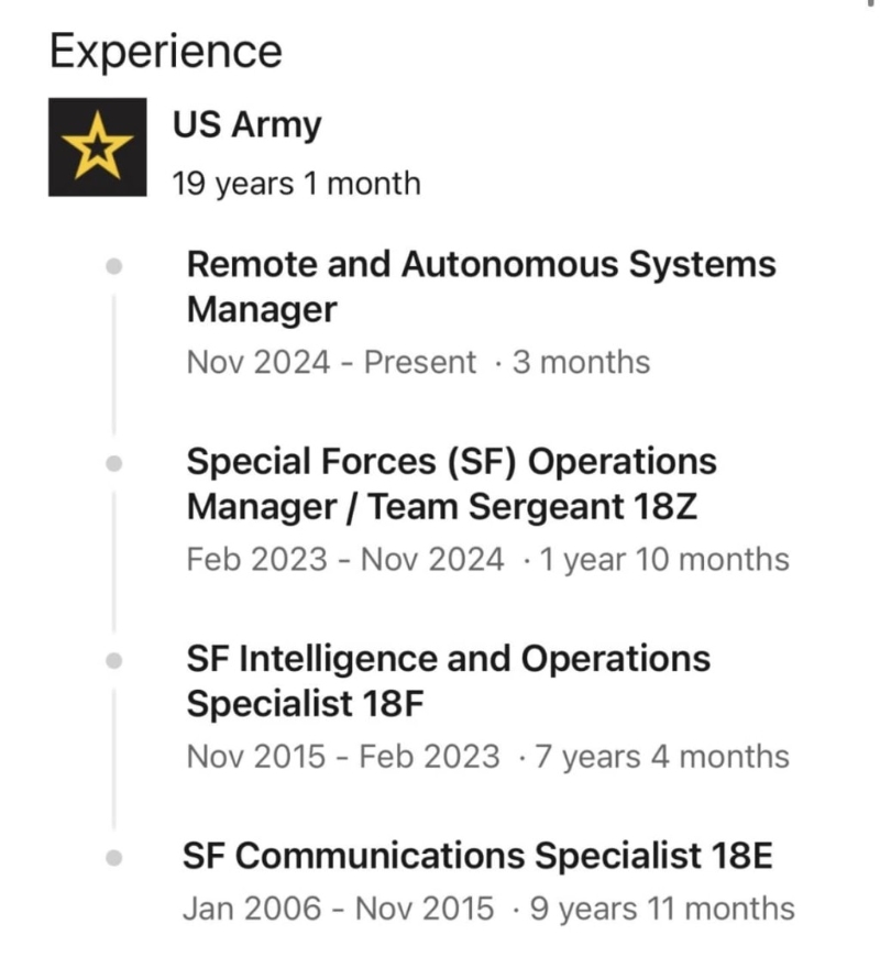 利弗斯伯格于陸軍服役了19年。 （FB）