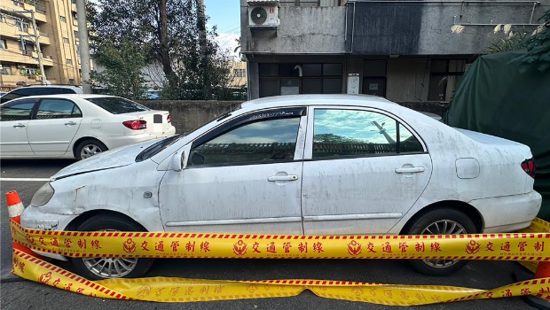 嫌犯使用的白色豐田轎車