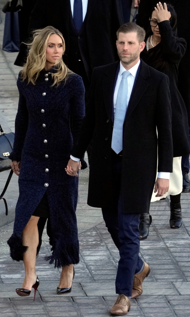 勞拉與丈夫埃里克出席特朗普就職禮。路透社