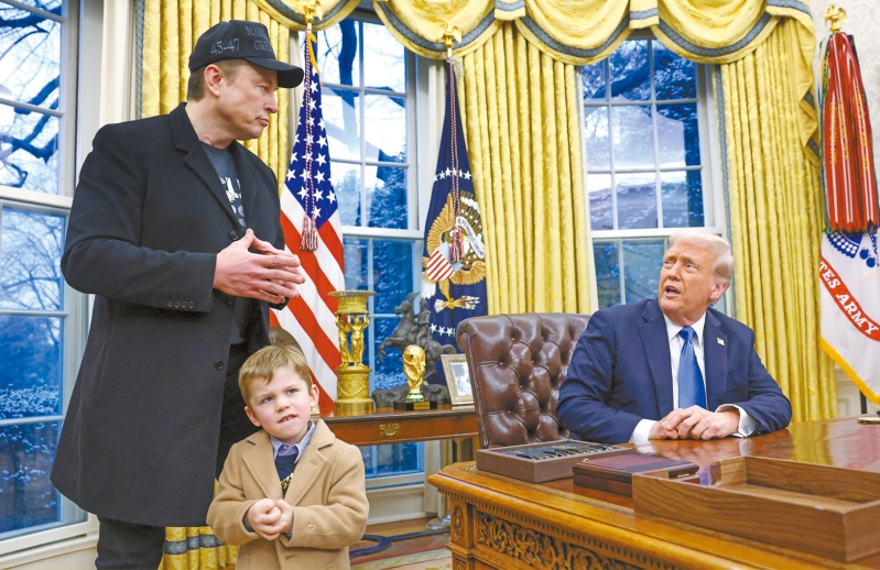 特朗普同馬斯克白宮會面。