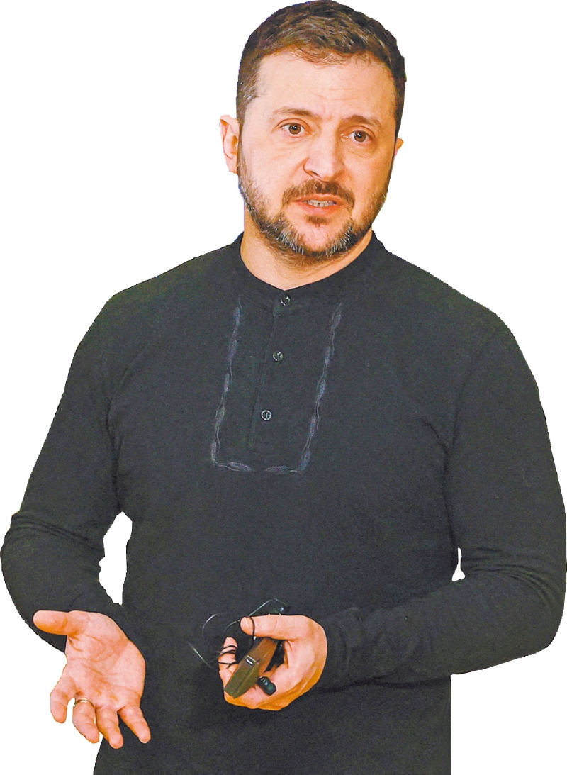 烏克蘭總統澤連斯基14日強調烏克蘭渴望和平。 路透社